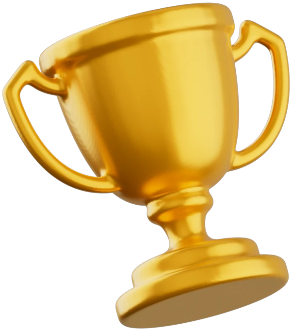 Troféu dourado, elemento visual da marca TopX